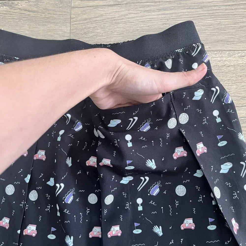 KYODAN Golf Activewear Skirt Skort Gold Print Size P/S